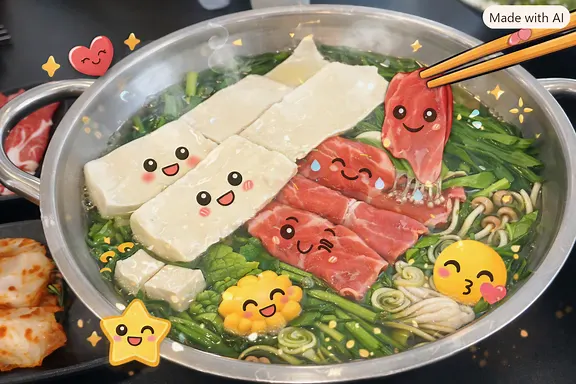 Shabu meat cooking in the white broth