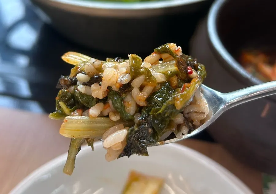 Barley bibimbap served before the meal