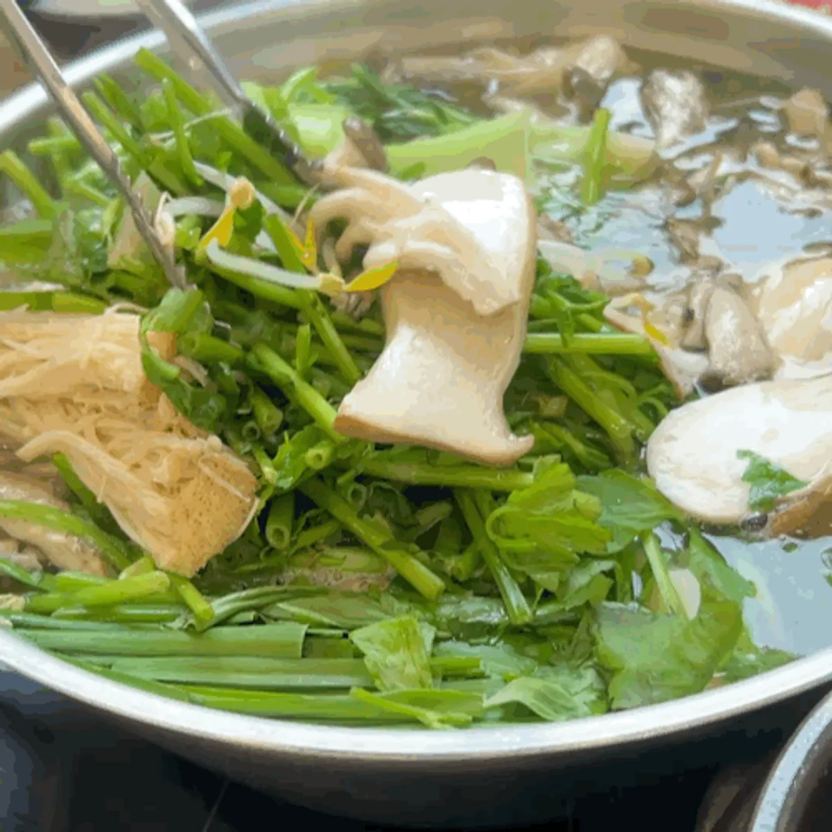 Plate of meat and vegetables for shabu shabu