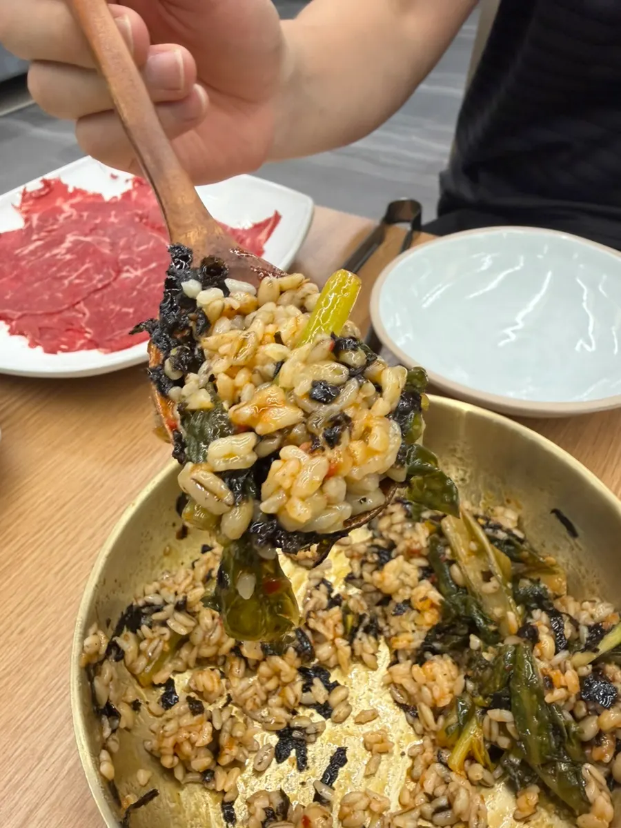 Barley rice bibimbap served as an appetizer