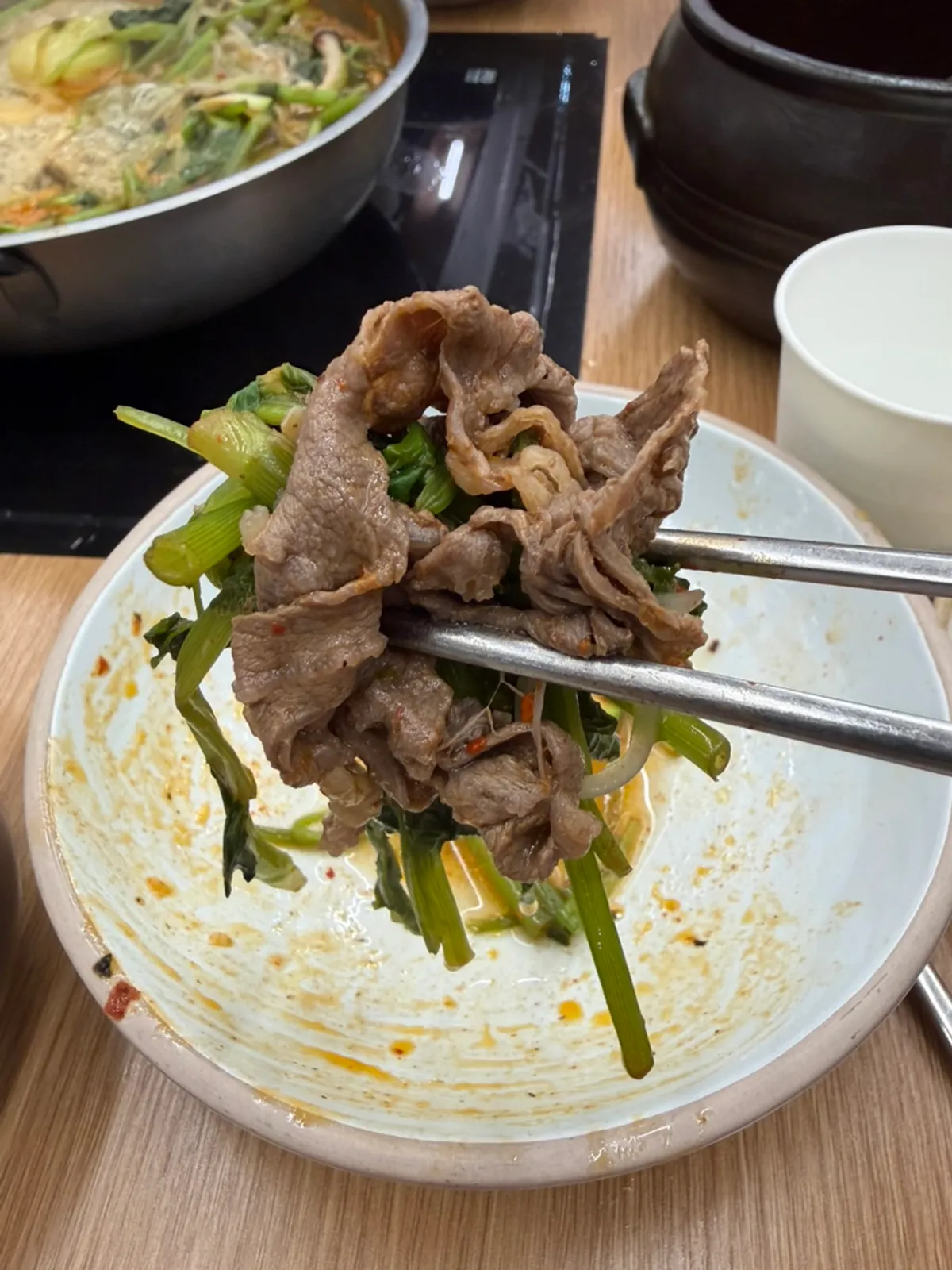 Plate of beef for shabu shabu