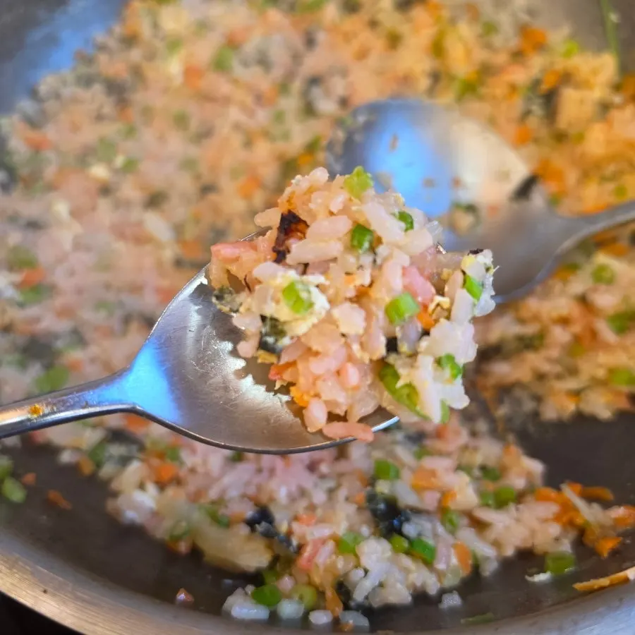 Empty plate after finishing the fried rice