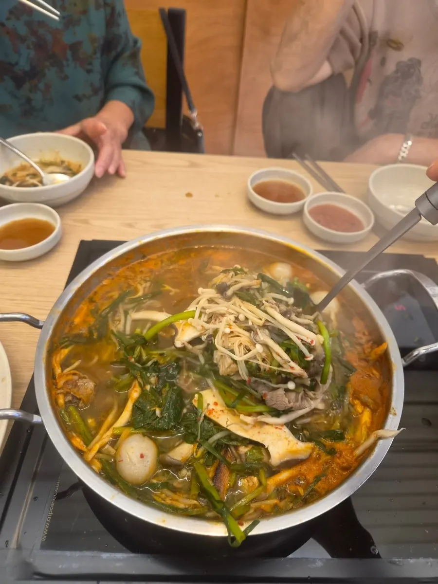 Round dumpling balls in the broth