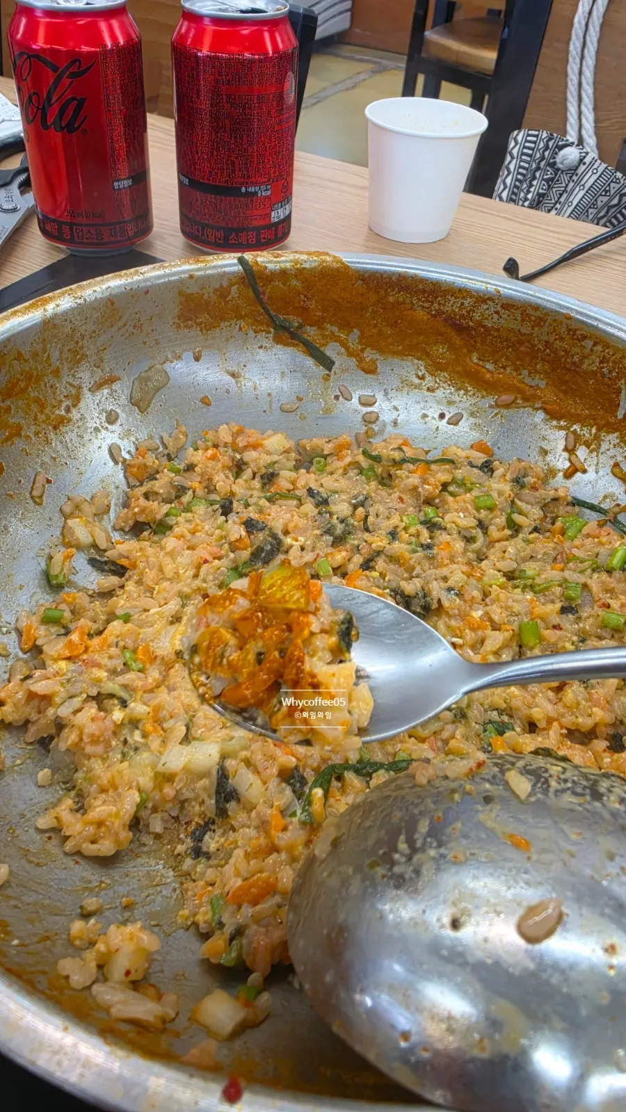 Pink fried rice made with hongmi red rice