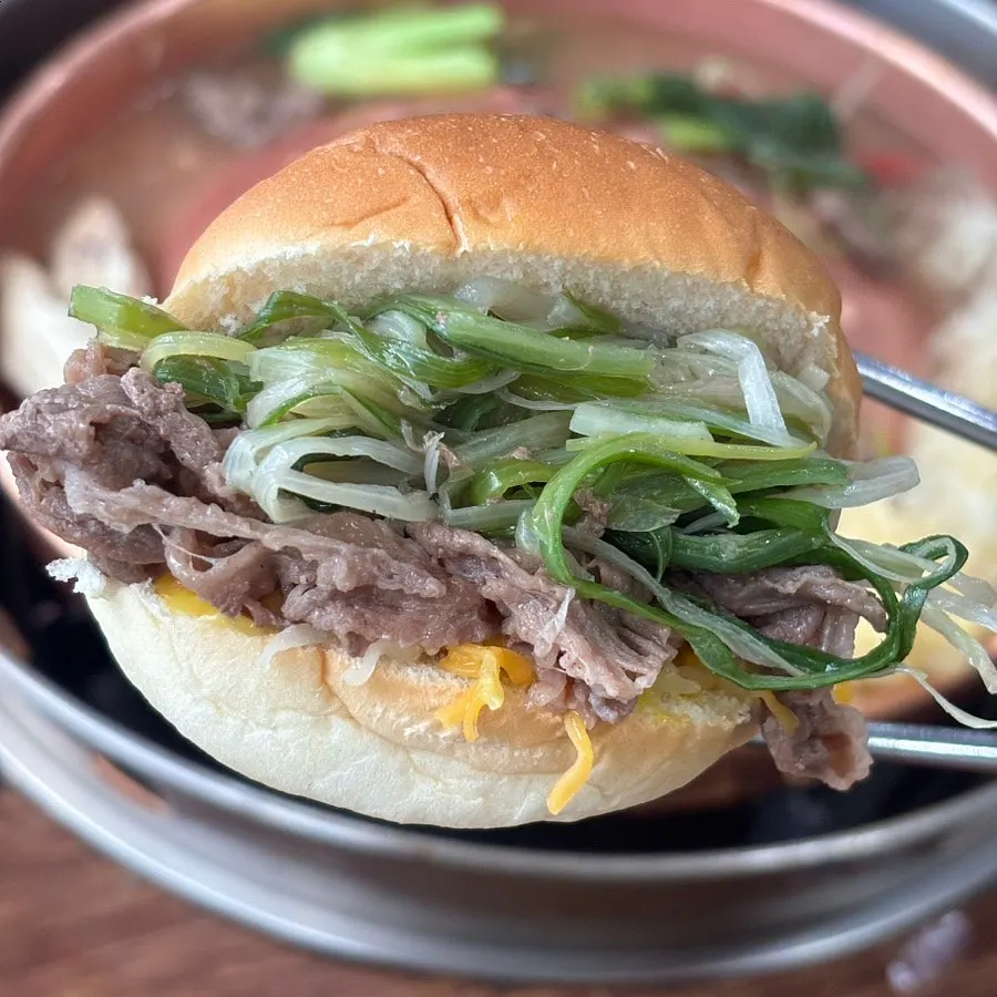 Finished self-made bulgogi burger