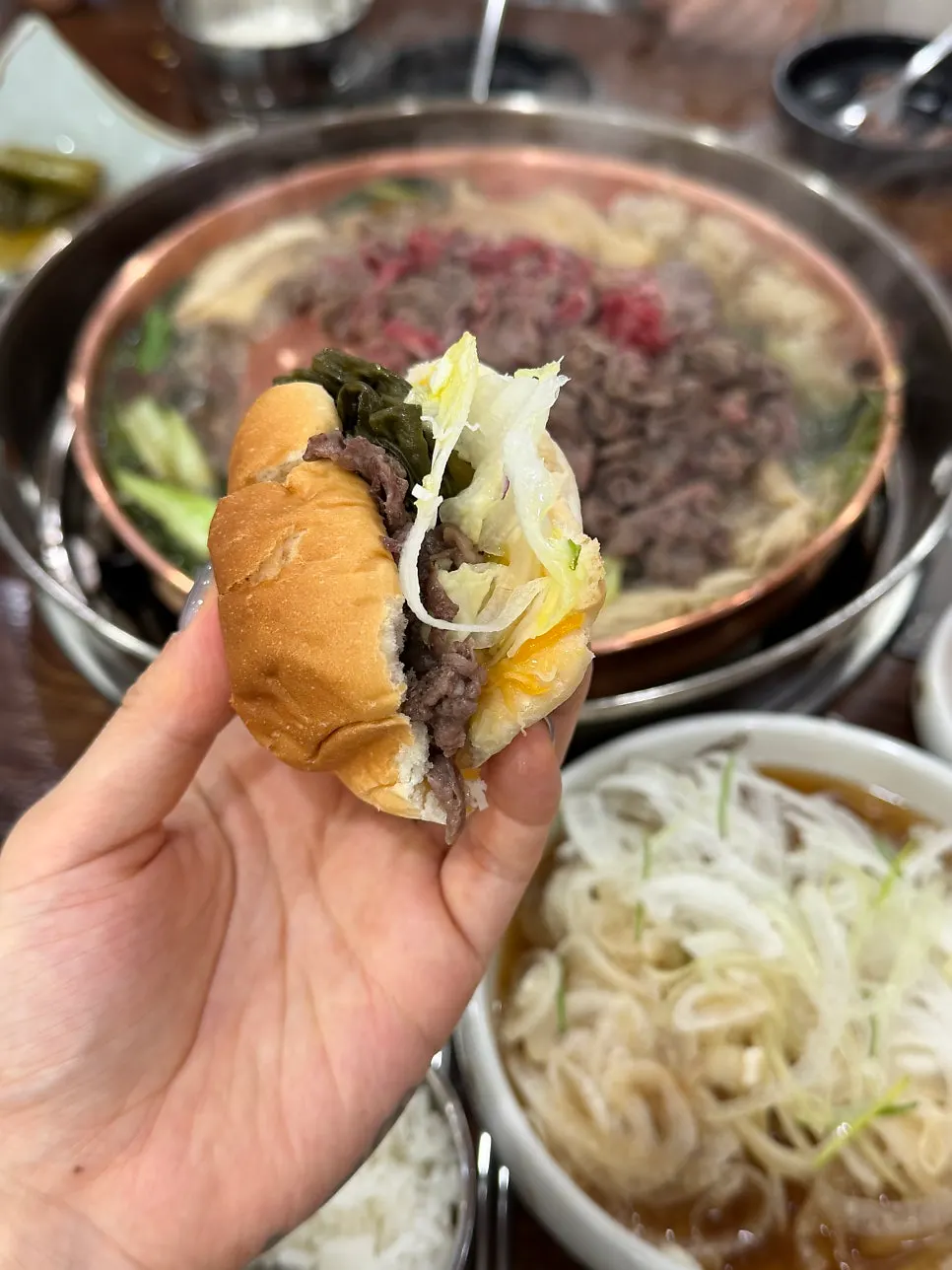 Close-up of Korean beef bulgogi cooking