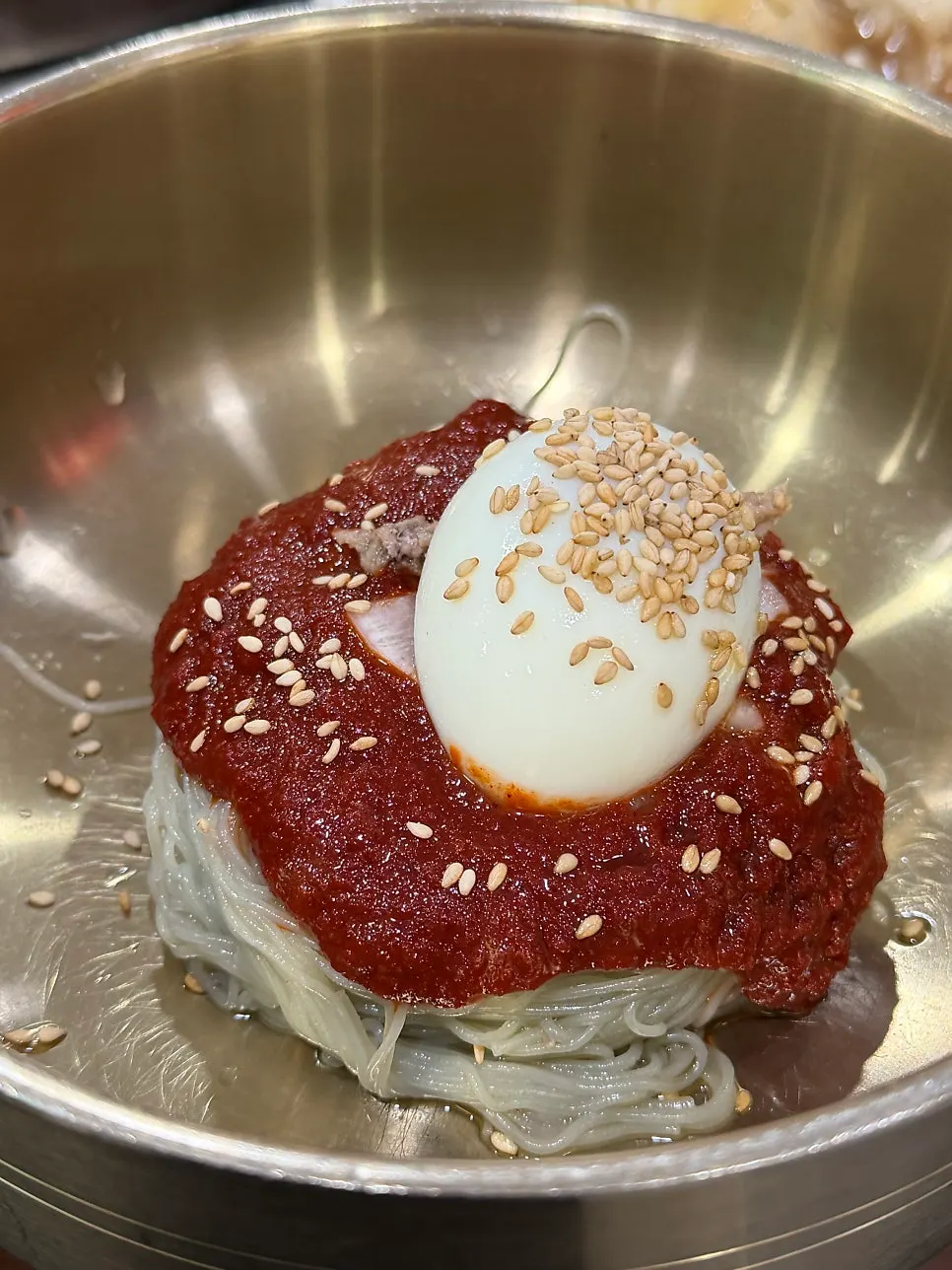 Bibim-naengmyeon piled with sauce