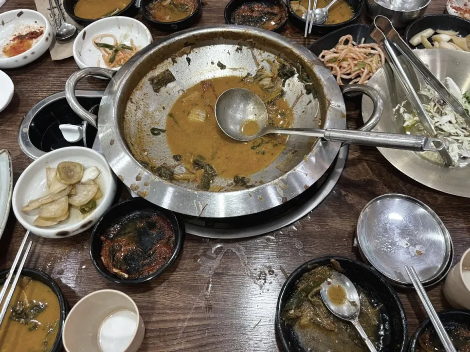 The hot pot finished down to the last drop of broth