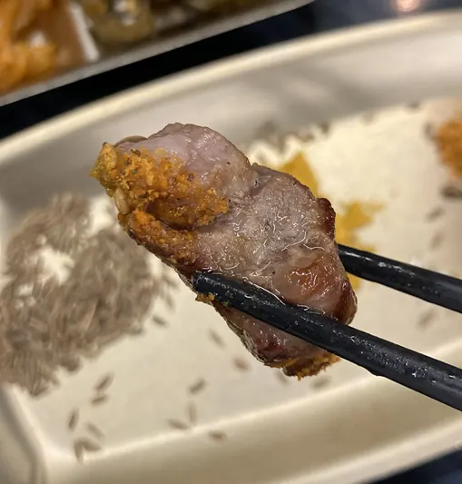 Close-up of a juicy deungsim kkochi