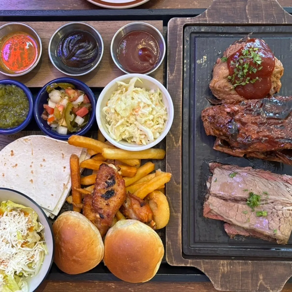 Full spread of the two-person Memphis Platter set