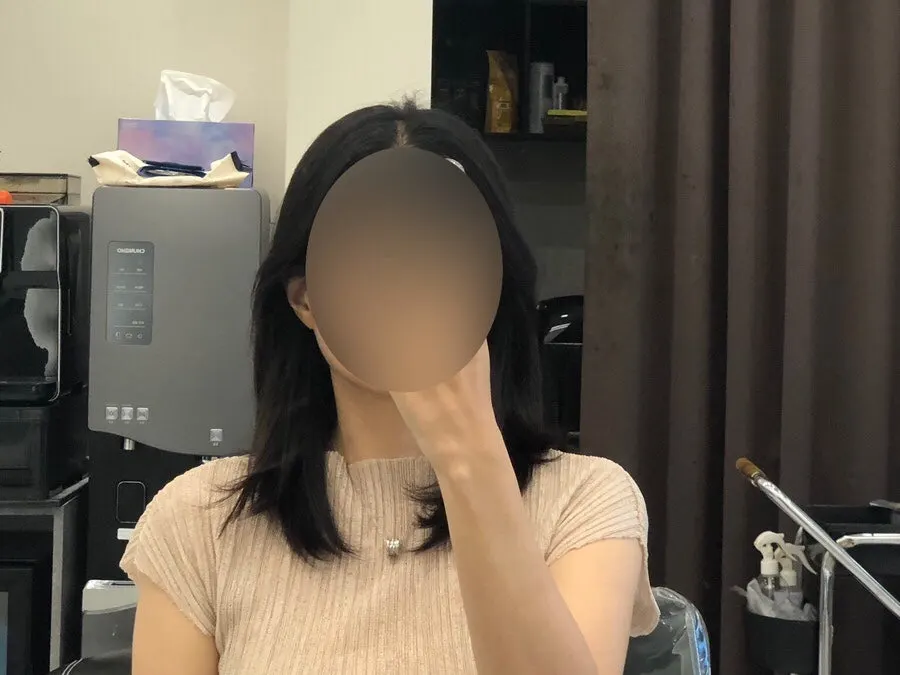 C컬펌 직후 말리기 전 컬 상태