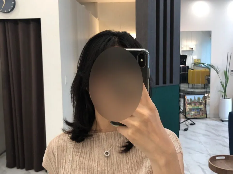 중단발 C컬펌 비포 애프터 비교