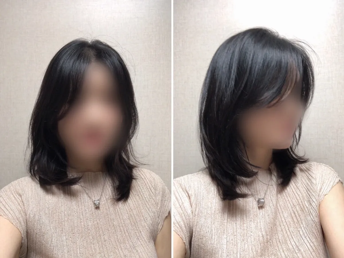 뿌리펌으로 볼륨이 살아난 정수리