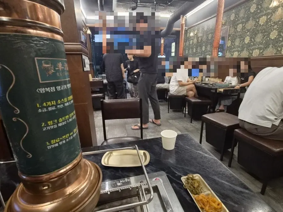Antique, classic interior of the restaurant