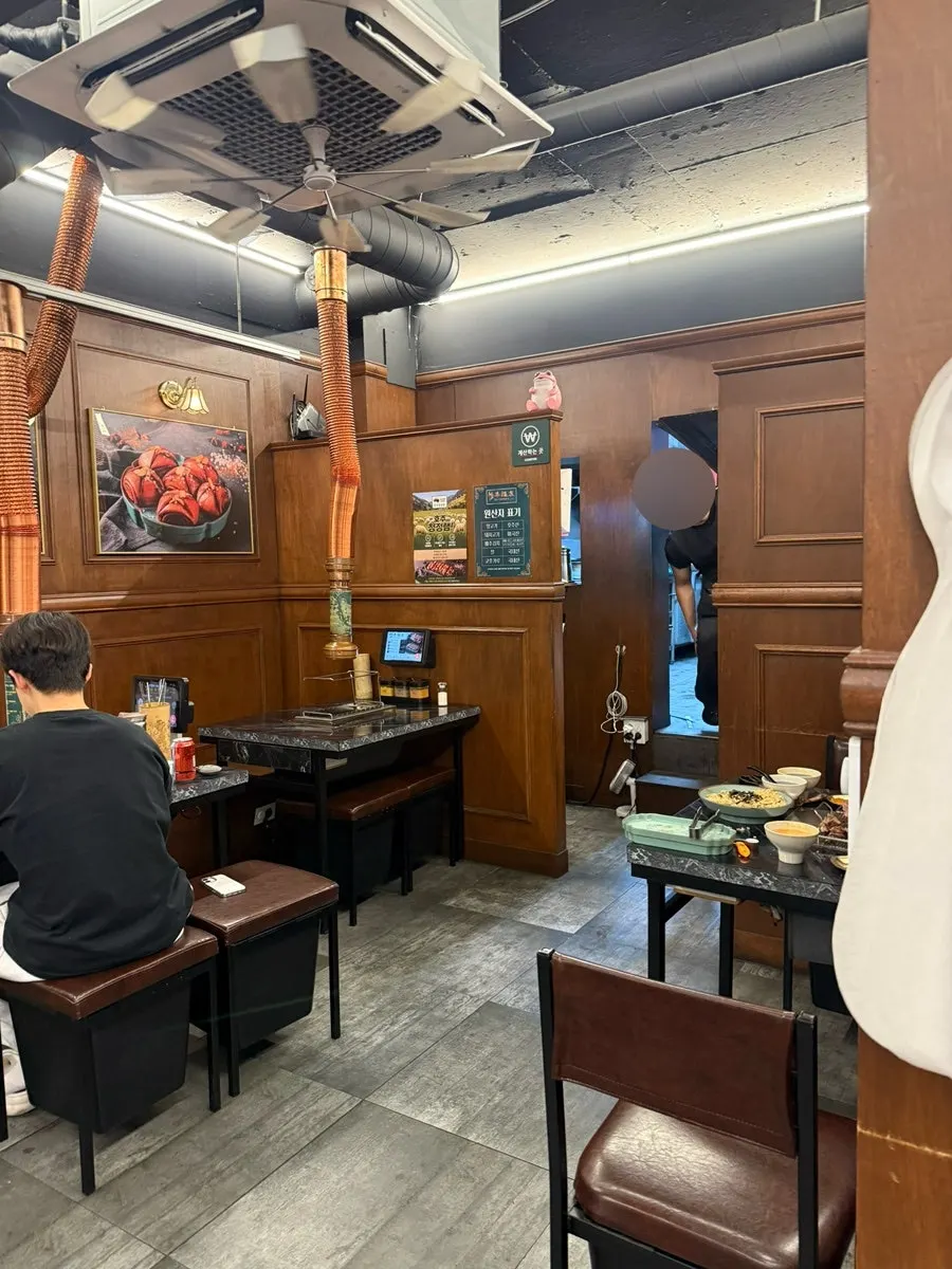 Retro-style interior of the lamb skewer restaurant
