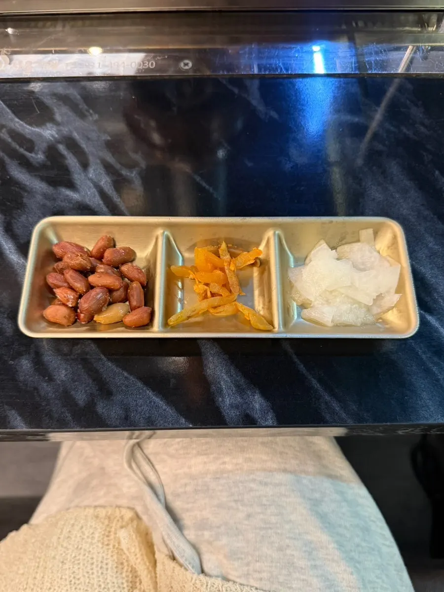 Pickled side dishes and peanuts as basic banchan