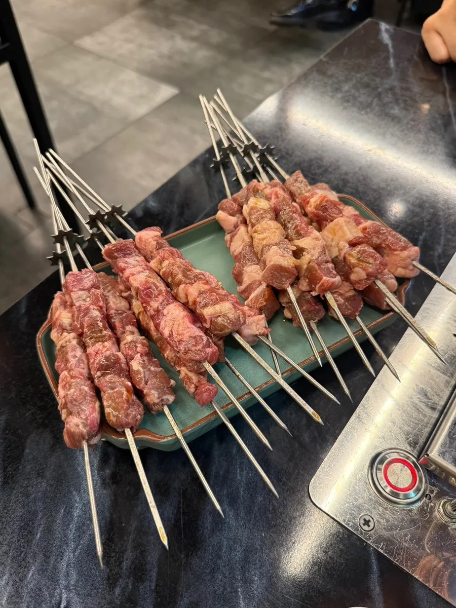 One serving of 8 wang-yangkkochi skewers before grilling