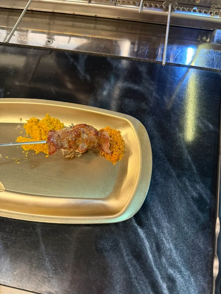 Lamb skewer dipped in chili powder