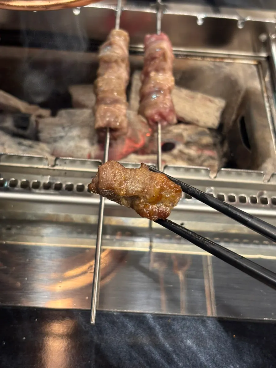 Lamb sirloin skewer dipped in cumin powder