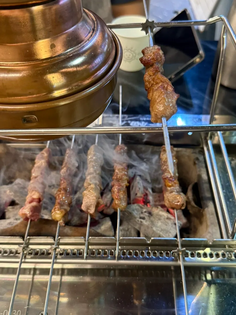 Final shot of the lamb skewer table at Yangbokjeom Dongdaegu Station Branch