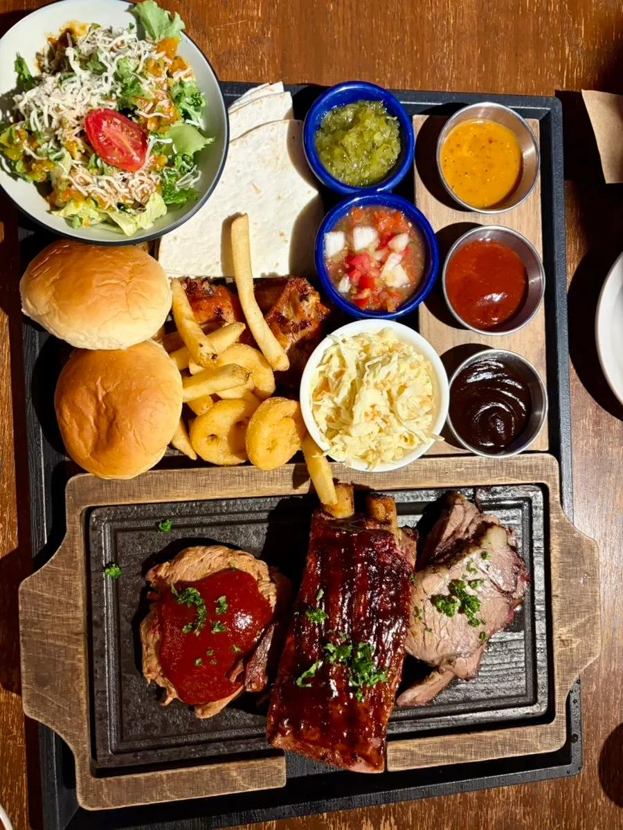 Full spread of the Memphis Platter Set for two