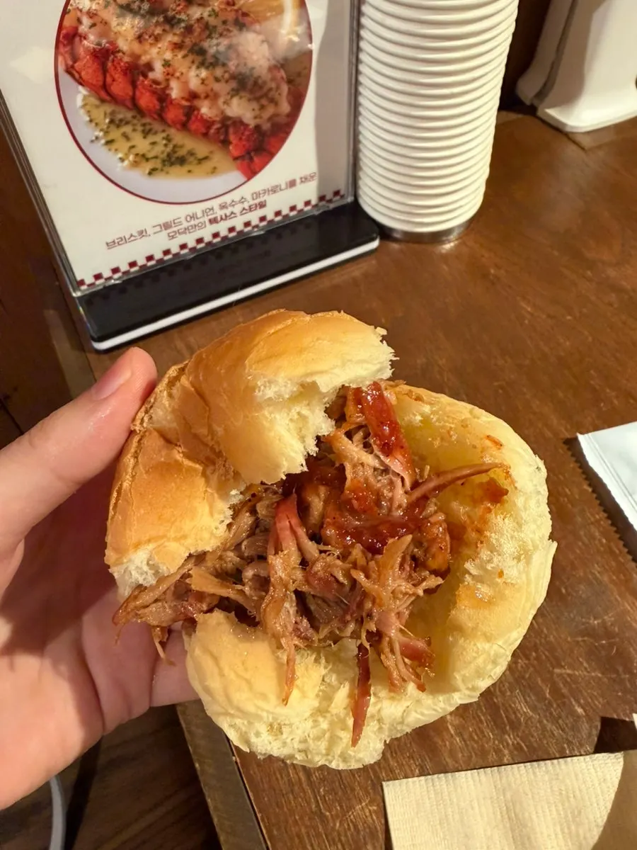 Finely shredded pulled pork