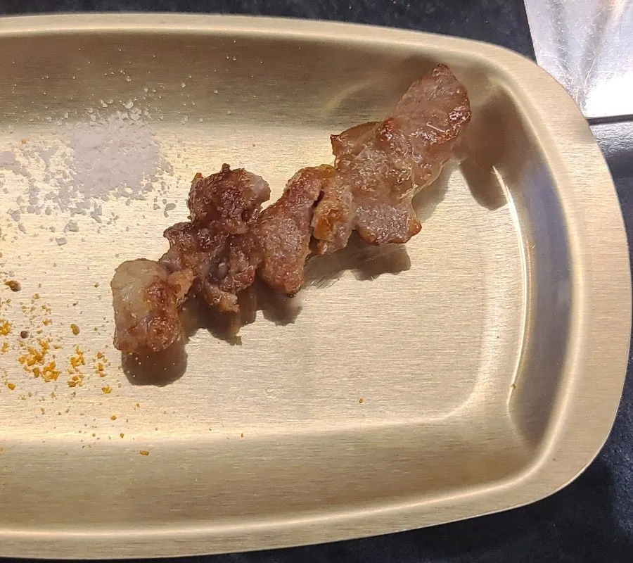 Golden-brown grilled giant lamb skewers