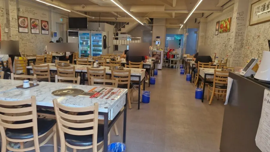 Interior with room for group dining