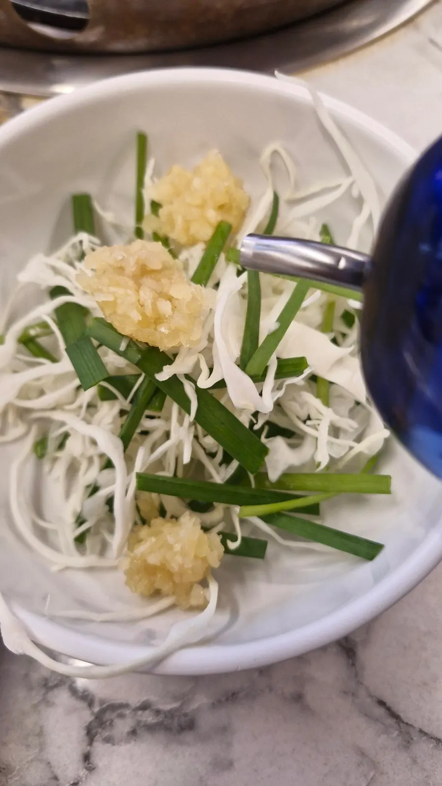 Special dipping sauce mixed with minced garlic, mustard and soy sauce