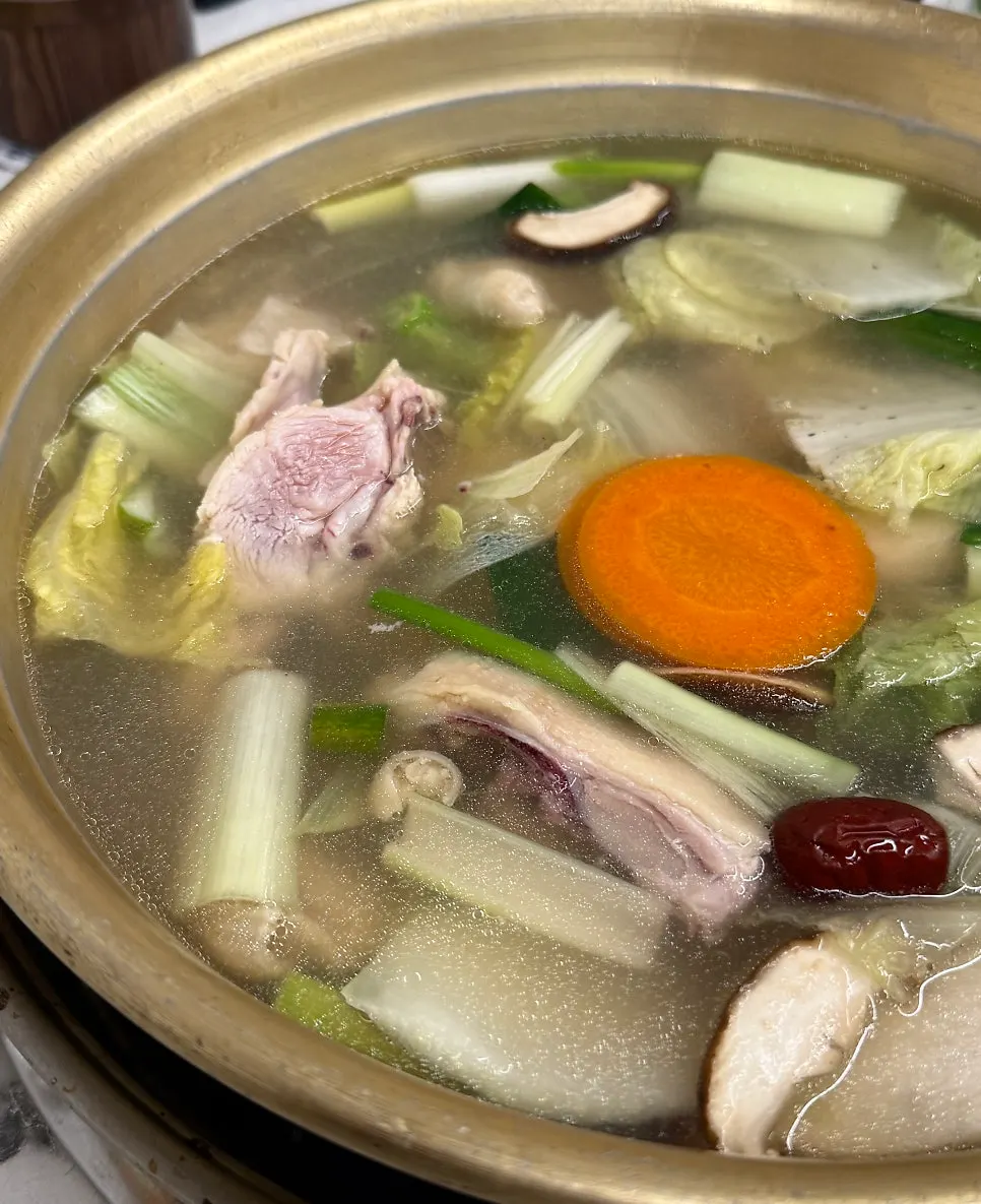 Dak hanmari dipping sauce made with minced garlic, mustard and soy sauce