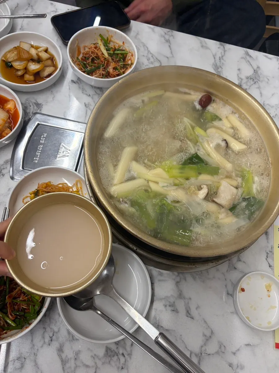 A cold glass of Sunhui makgeolli