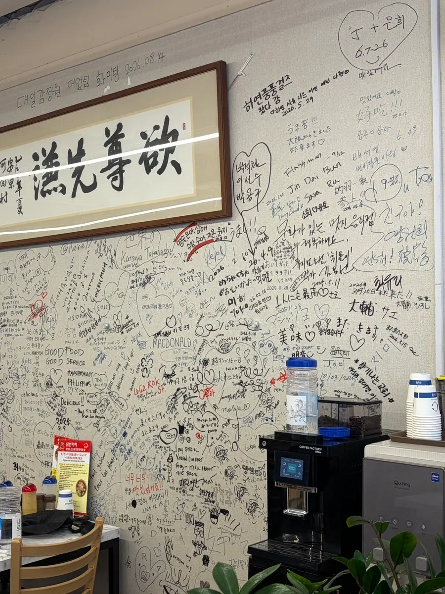 Wall with celebrity signatures