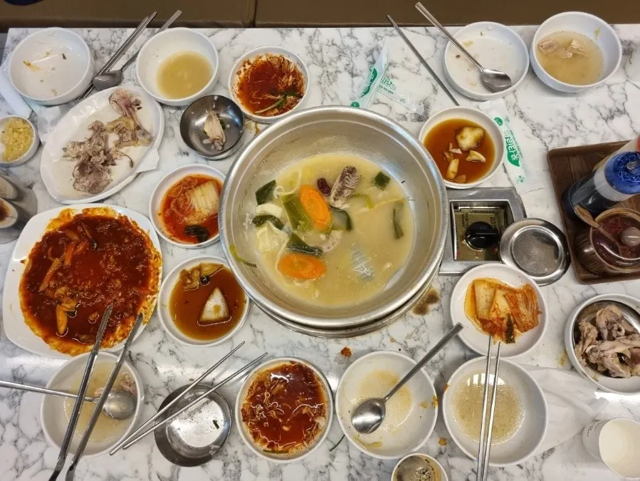 싹 비운 닭한마리 냄비