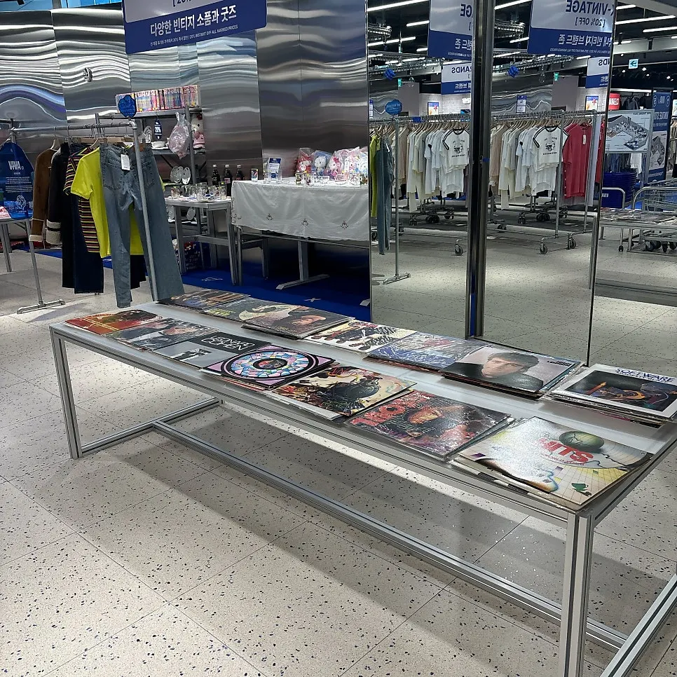 LP records on display in the store
