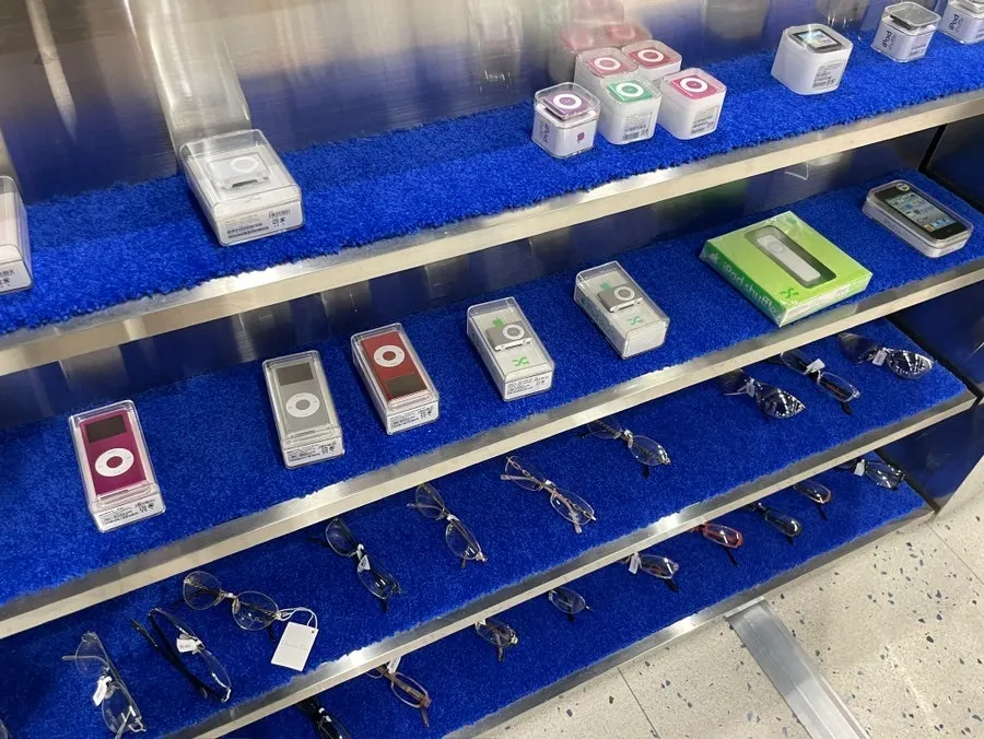 Vintage iPods on display for sale