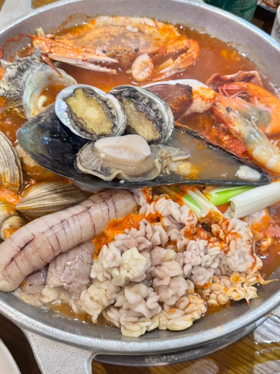 Seafood stew loaded with a variety of seafood
