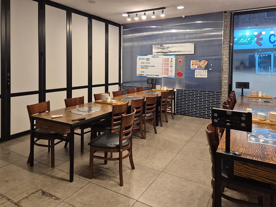 Interior seating stretching toward the back of the restaurant