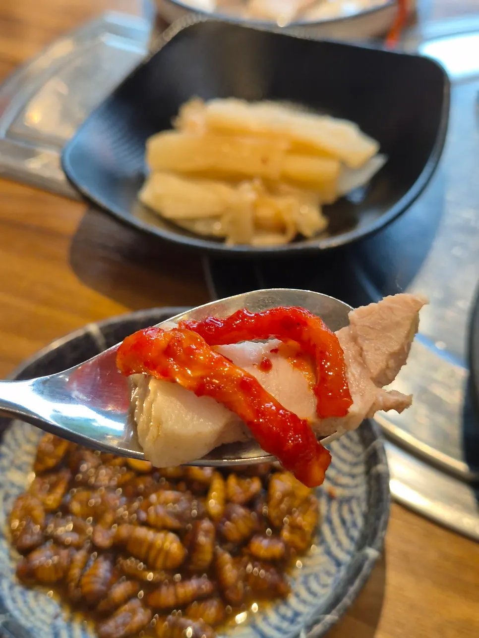 Bossam boiled pork served as part of the starters