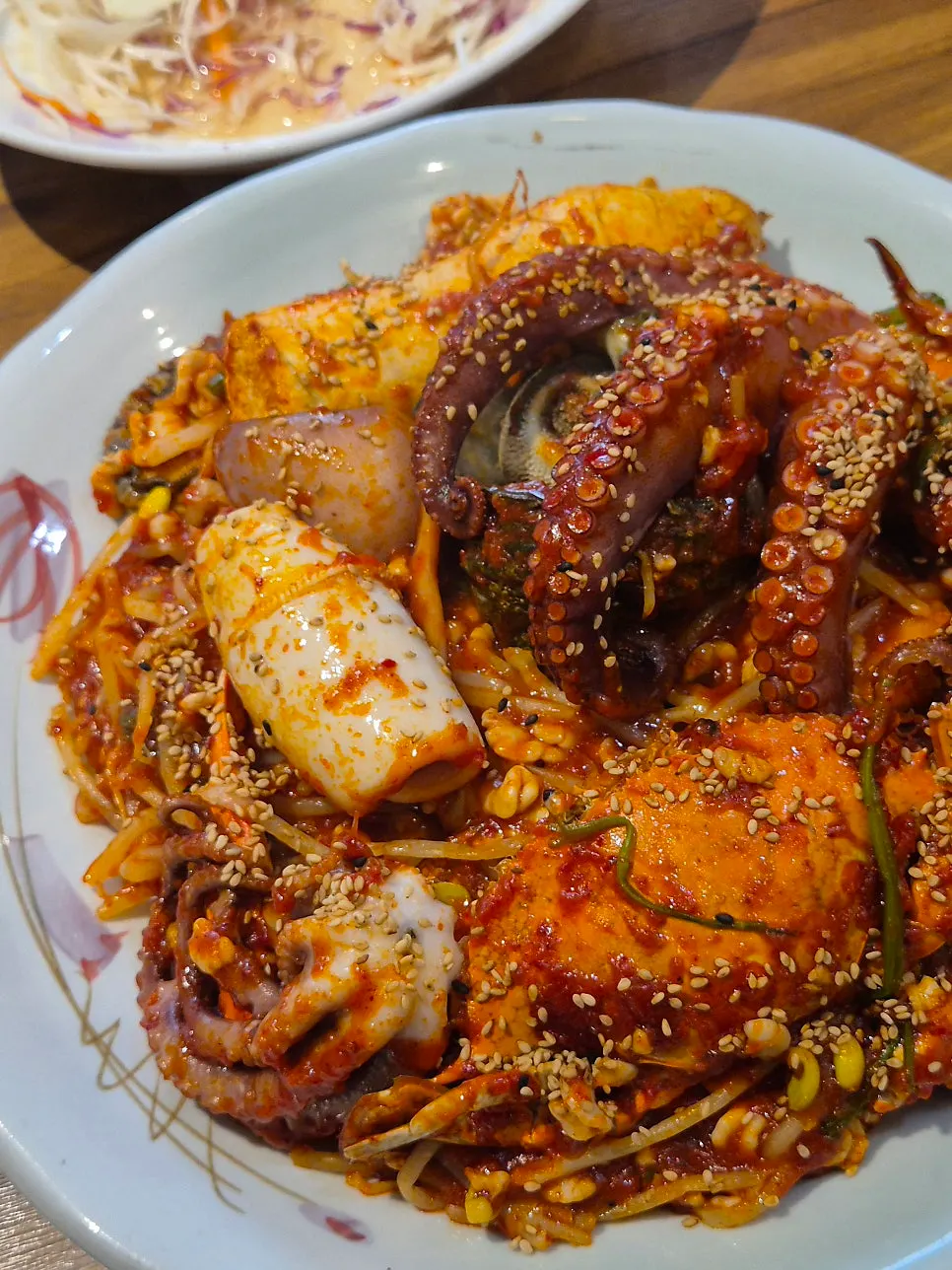 Seafood jjim piled high with seafood