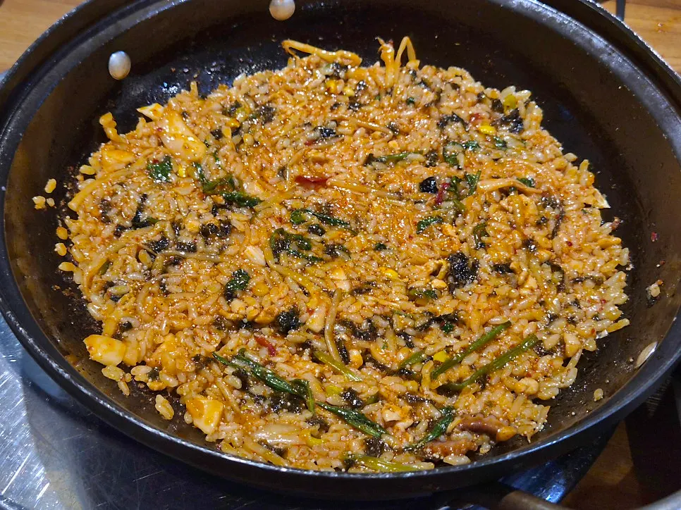 Fried rice made with seafood jjim seasoning