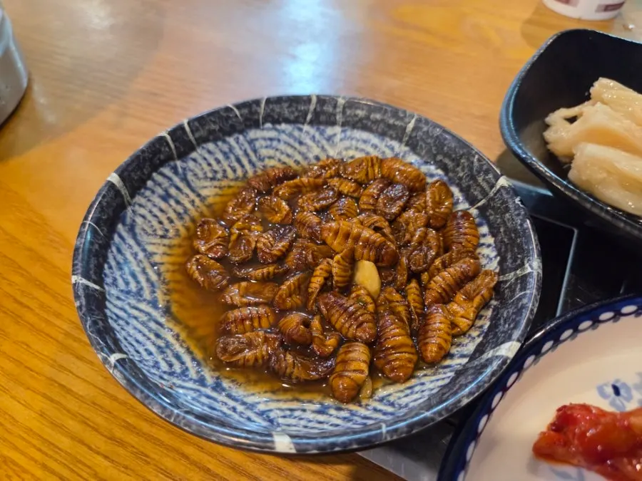 キャベツサラダとポンデギ、熟成キムチのおかず