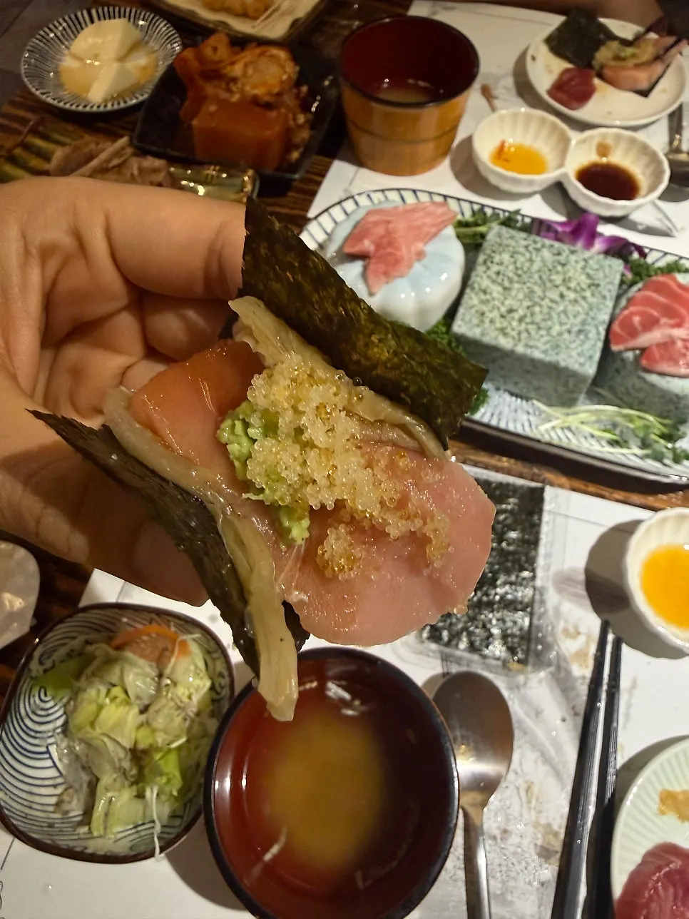 Rich bluefin tuna sashimi