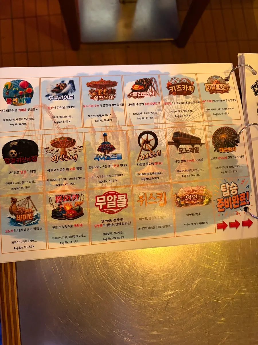 Big Tail cocktail menu