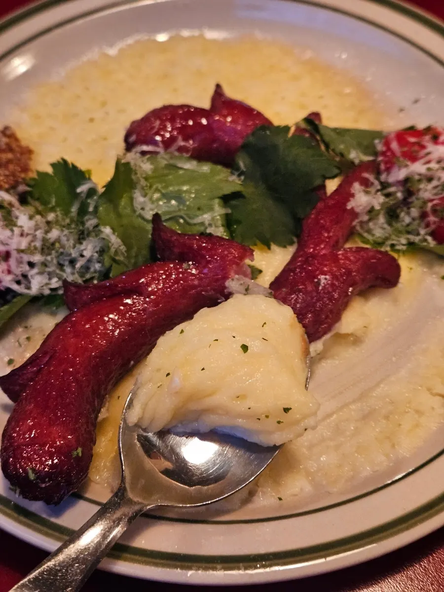 Johnsonville mash with mashed potato and sausage