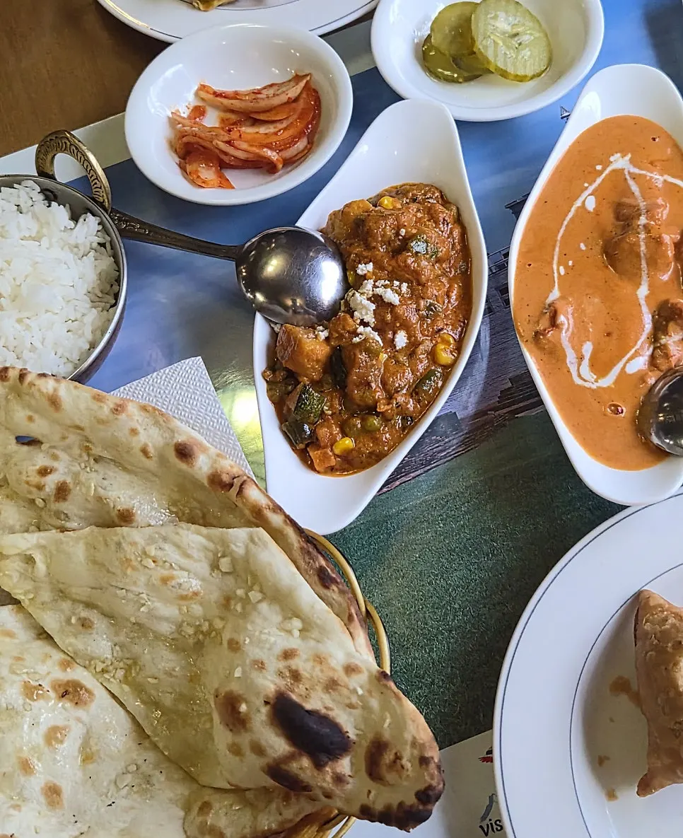 Curry piled on top of naan