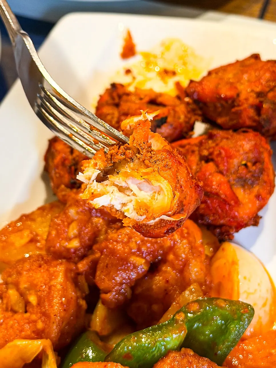 Smoky-charred chicken tikka