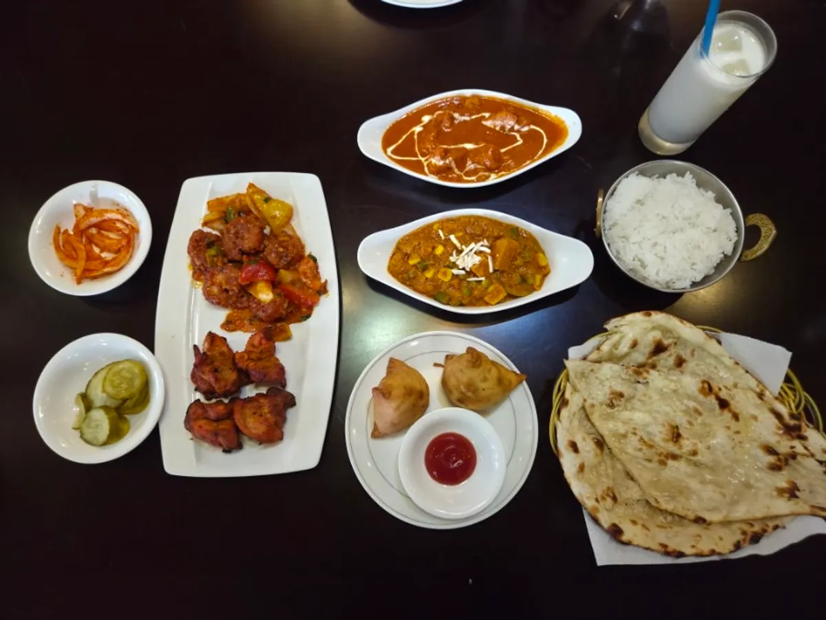 Full spread of the set-for-two meal at Namaste Dongmyo Branch
