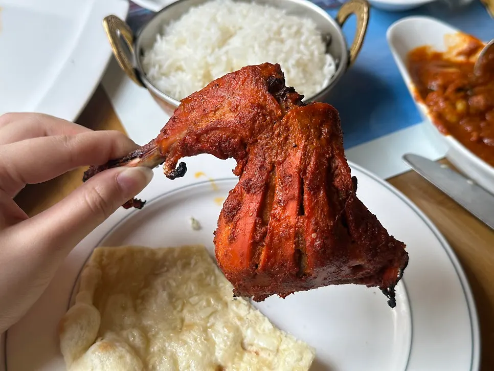 Half tandoori chicken served as two large pieces