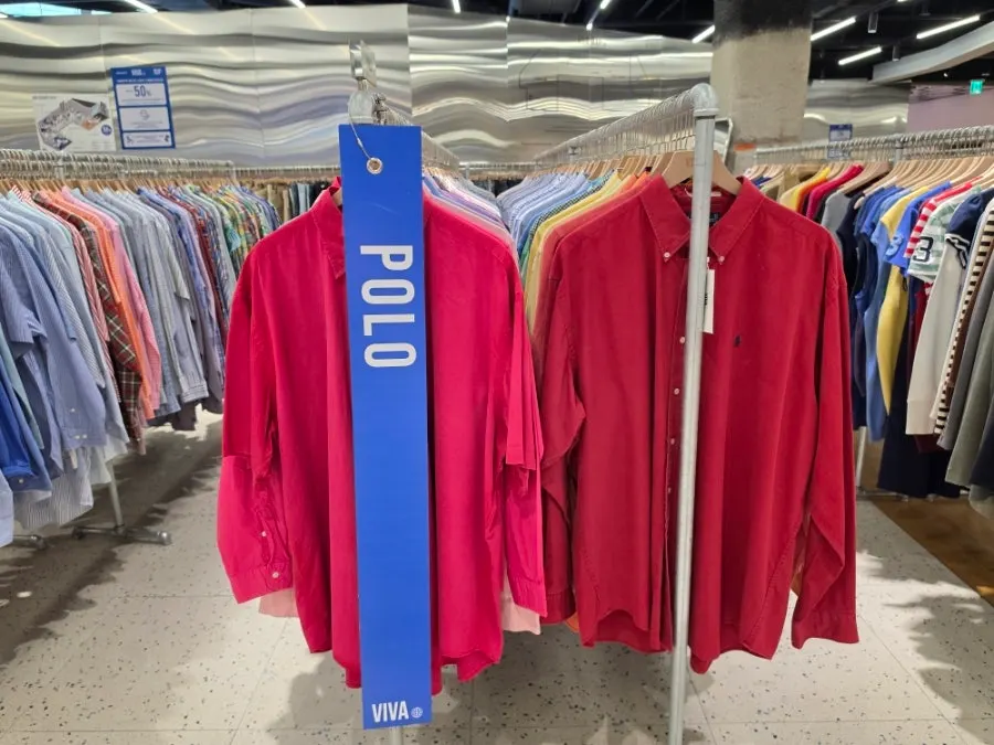 Vintage clothes displayed in the warehouse-style 5th floor store