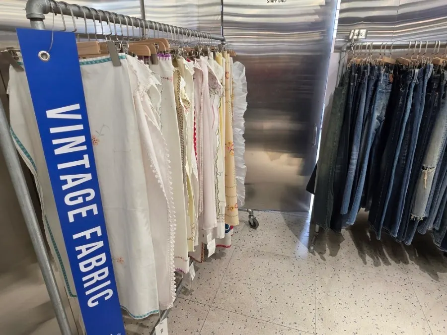 Section with kids' vintage clothing separated out